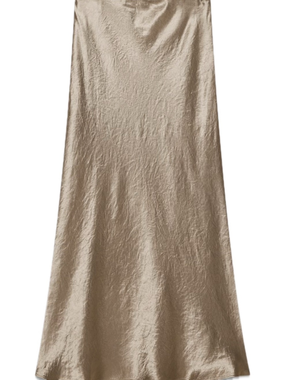 Babaton Satin A-Line Bias Maxi Skirt in Champagne